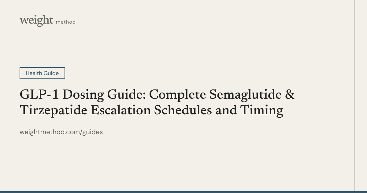 GLP-1 Dosing Guide: Semaglutide & Tirzepatide Schedules