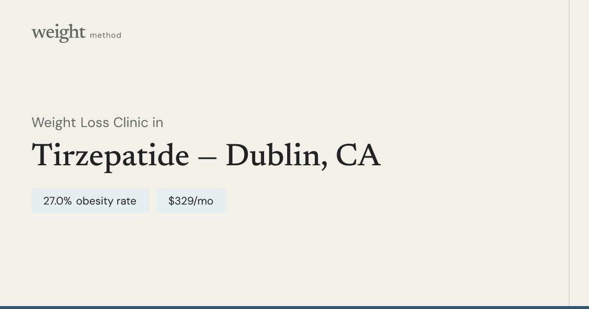 Tirzepatide in Dublin, CA | From $329/mo