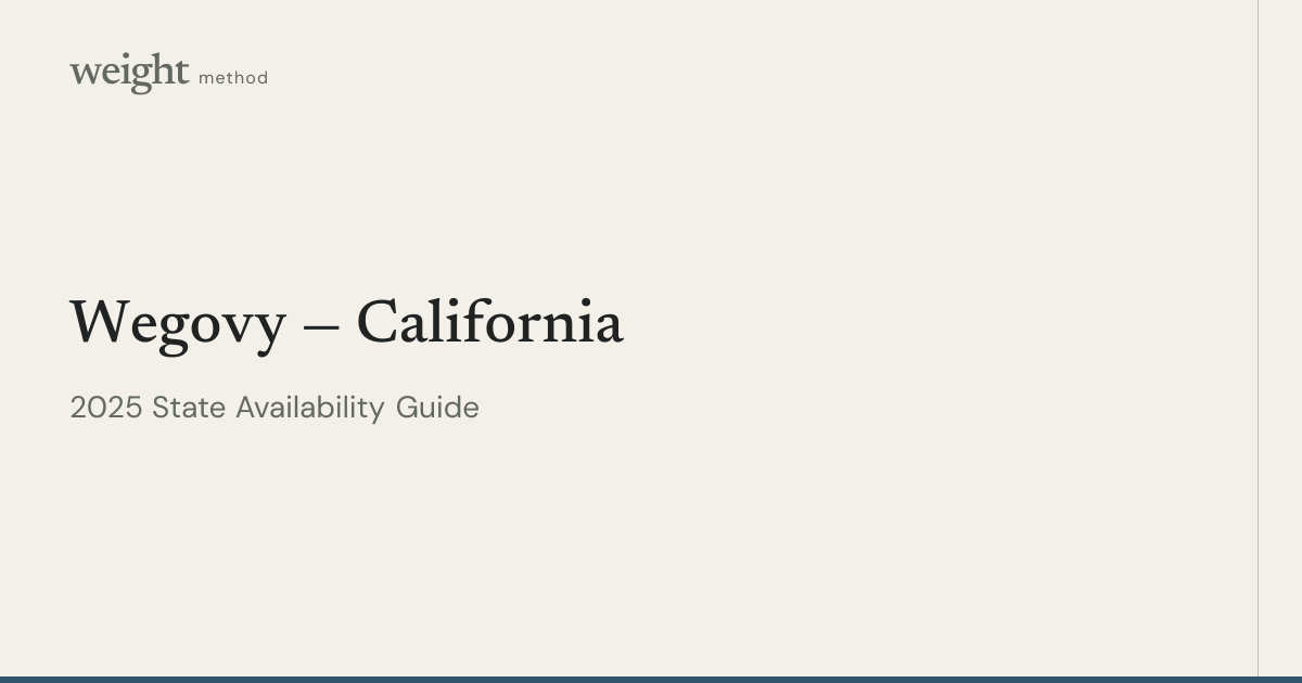 Wegovy in California | From $199/mo | Weight Method
