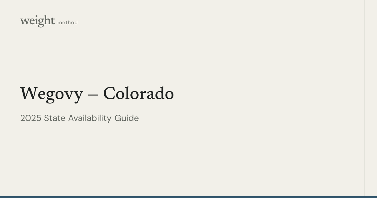 Wegovy in Colorado | From $199/mo | Weight Method